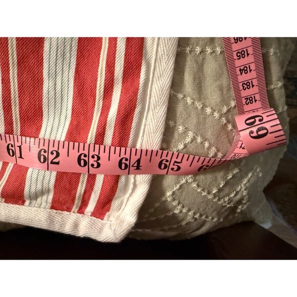 Pottery Barn Striped Duvet Cover Set F/Q  Cotton Tie back Coastal cottage heavy - Picture 4 of 14